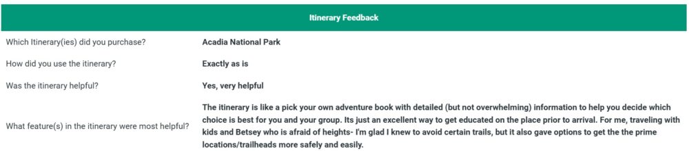 1 Day Acadia National Park Itinerary feedback on Acadia itinerary