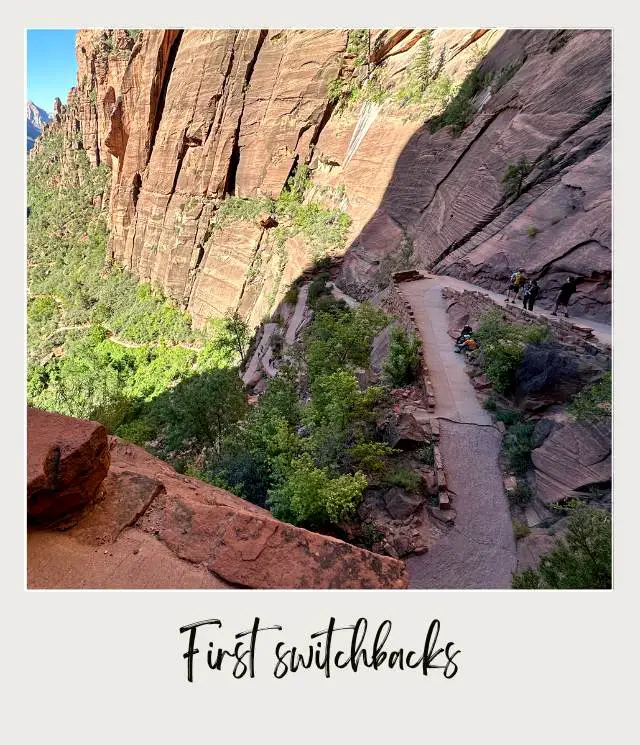 Aerial view of trail in Angels Landing in Zion National Park