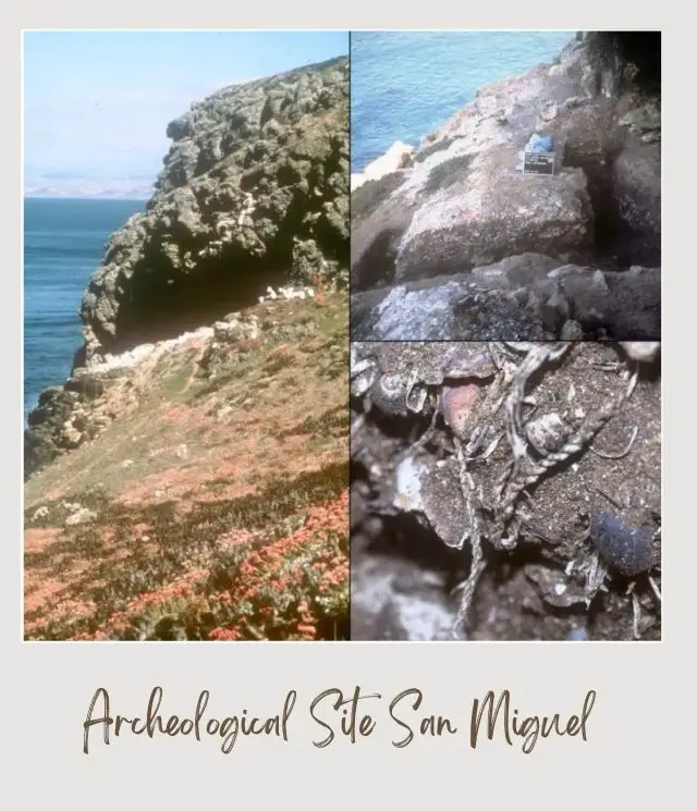 a collage of a rocky cliff from an Archeological Site San Miguel Channel Islands National Park