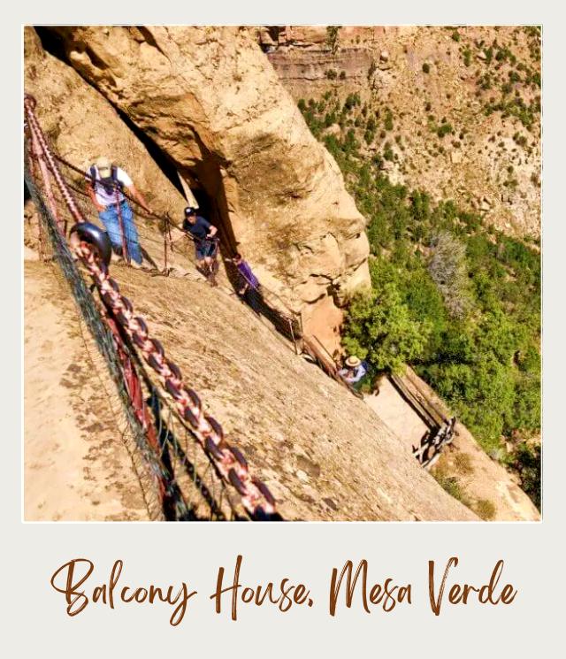 Balcony House exit ladder and steep steps Mesa Verde National Park