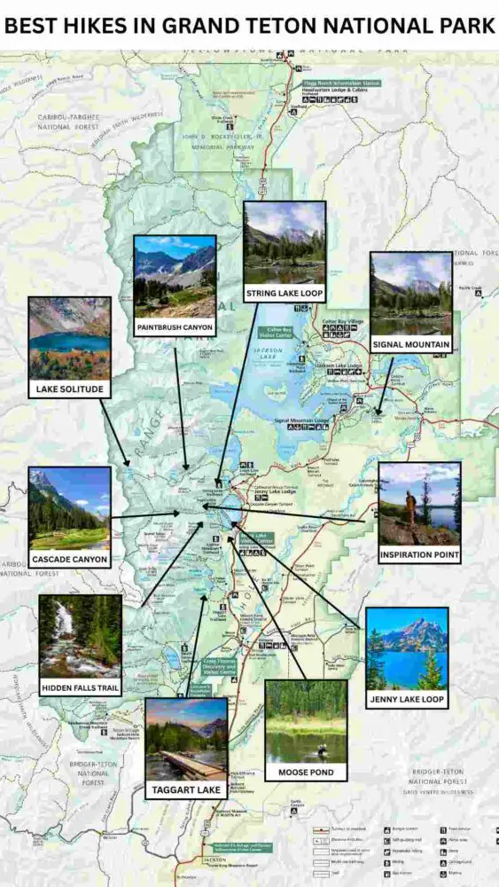 Best Hikes In Grand Teton National Park Map