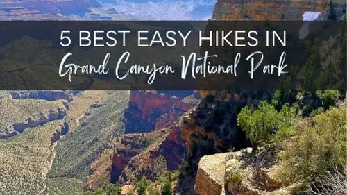 grand canyon with text Best easy hikes in Grand canyon National park