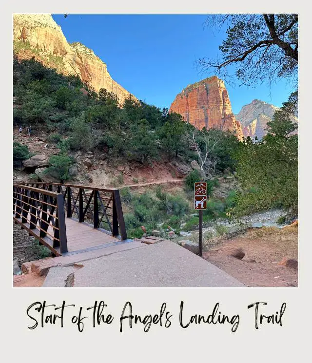 Bridge over the Virgin River Angels Landing in Zion National Park