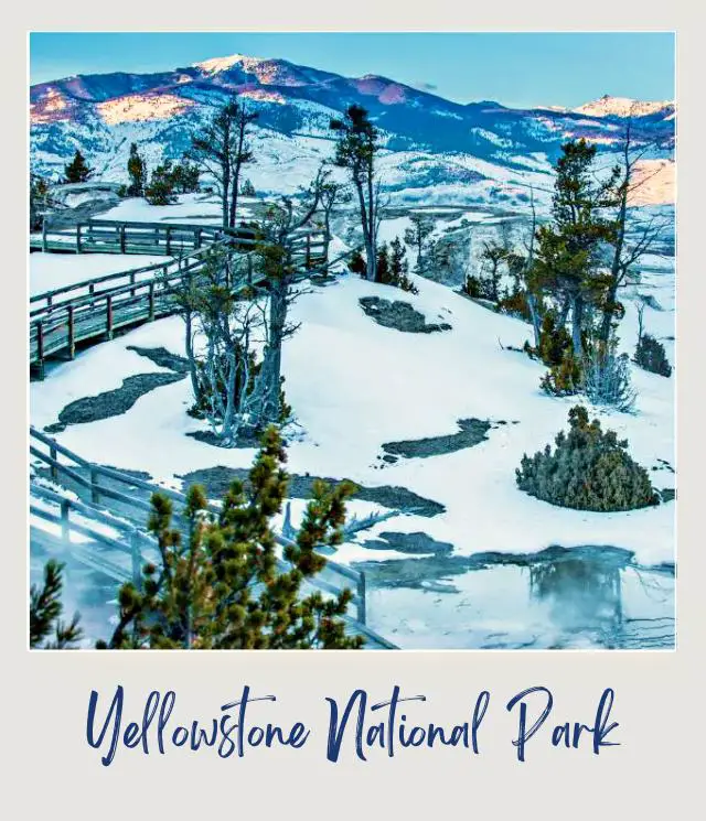 How to Visit Yellowstone in Winter: Complete Guide Yellowstone Winter boardwalk with snow