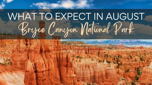 Bryce Canyon National Park in August featuring colorful hoodoos, red rock formations, and scenic summer views in Utah.