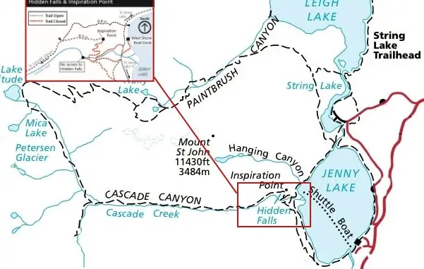 Cascade-Canyon-tRail-map Grand Teton National Park