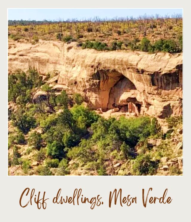 Cliff dwellings from overlooks Mesa Verde National Park