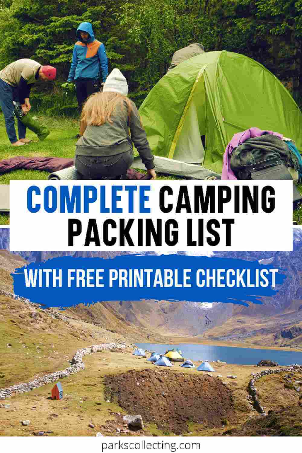 complete tent camping packing list