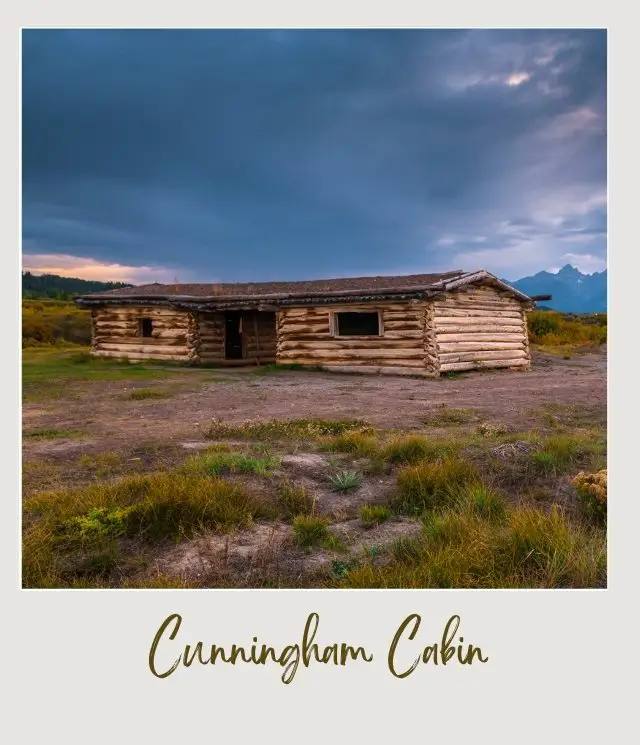 a log cabin in a field is Cunningham Cabin in Grand Teton National Park