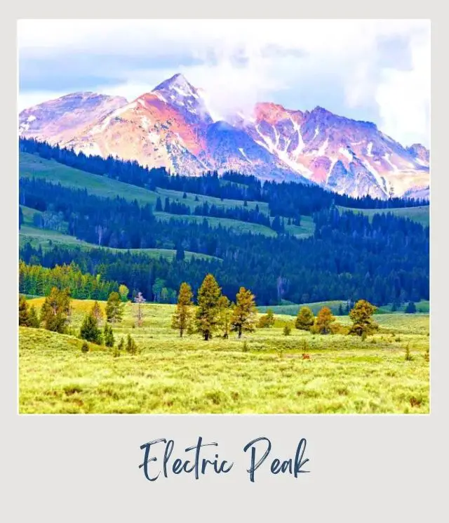 10 Fun Facts about Yellowstone National Park meadow, trees and snow mountain peaks