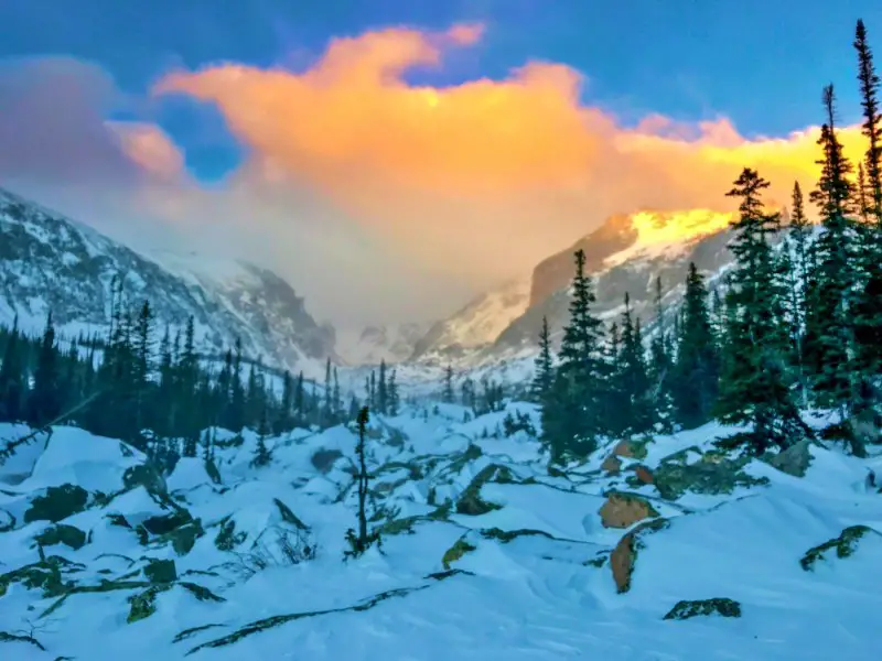 Emerald Lake Rocky Mountain national Park winter