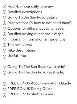 Glacier National Park 2 Day Itinerary list of things included in Glacier national Park 2 day itinerary
