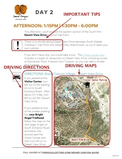 Grand Canyon itinerary page with markup