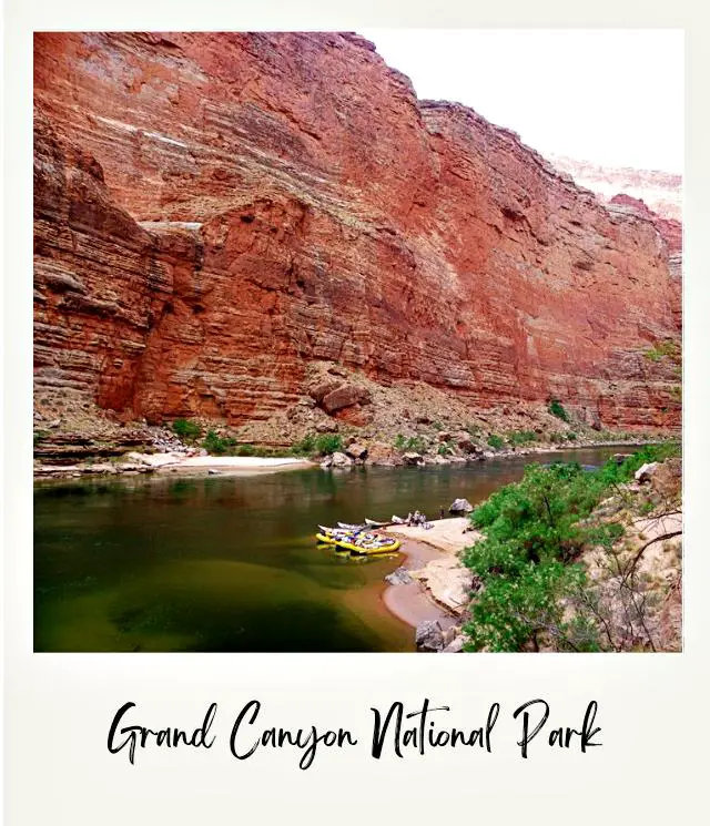 river in grand canyon seen from slightly above on river trip through grand canyon