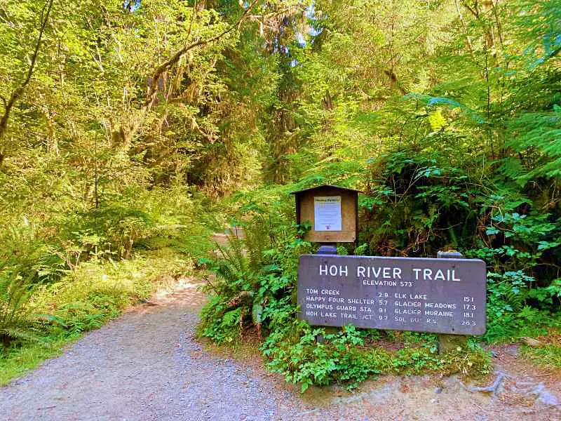 Hoh River Trail sign Olympic National Park