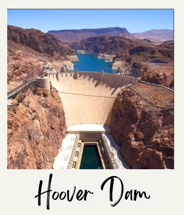 The 10 Best Day Trips from Las Vegas For Nature Lovers dam with blue water at top with dry hills on side