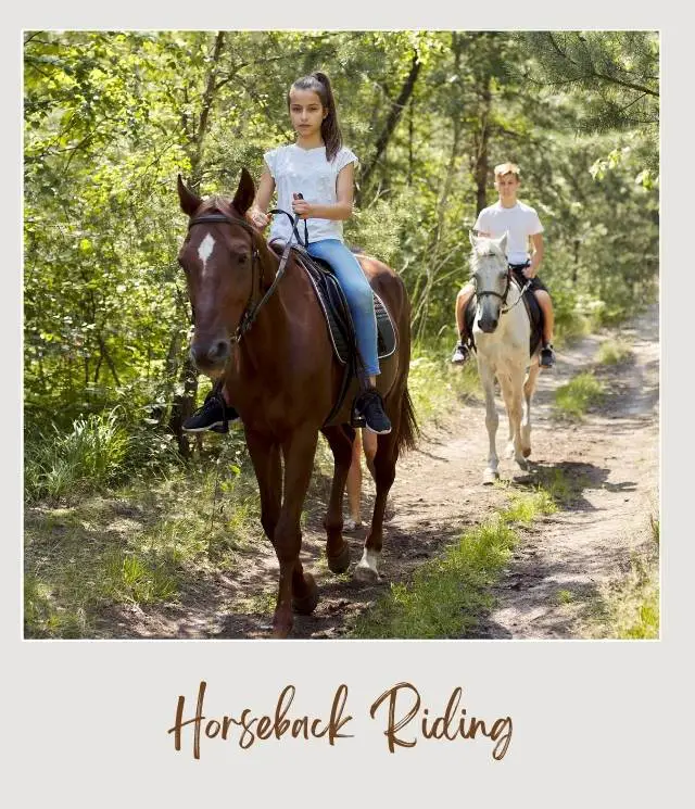 15 Summer Bucket List Ideas for National Park Lovers two children riding on two horses in a forest