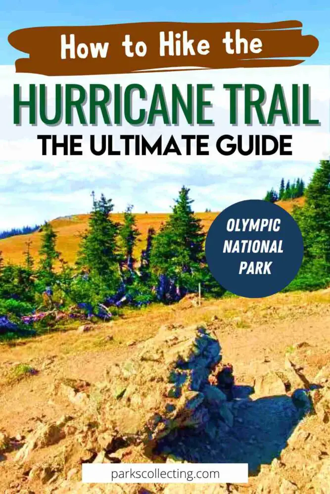 A huge rock and behind are trees and mountains with the text "How to Hike the Hurricane Trail The Ultimate Guide."