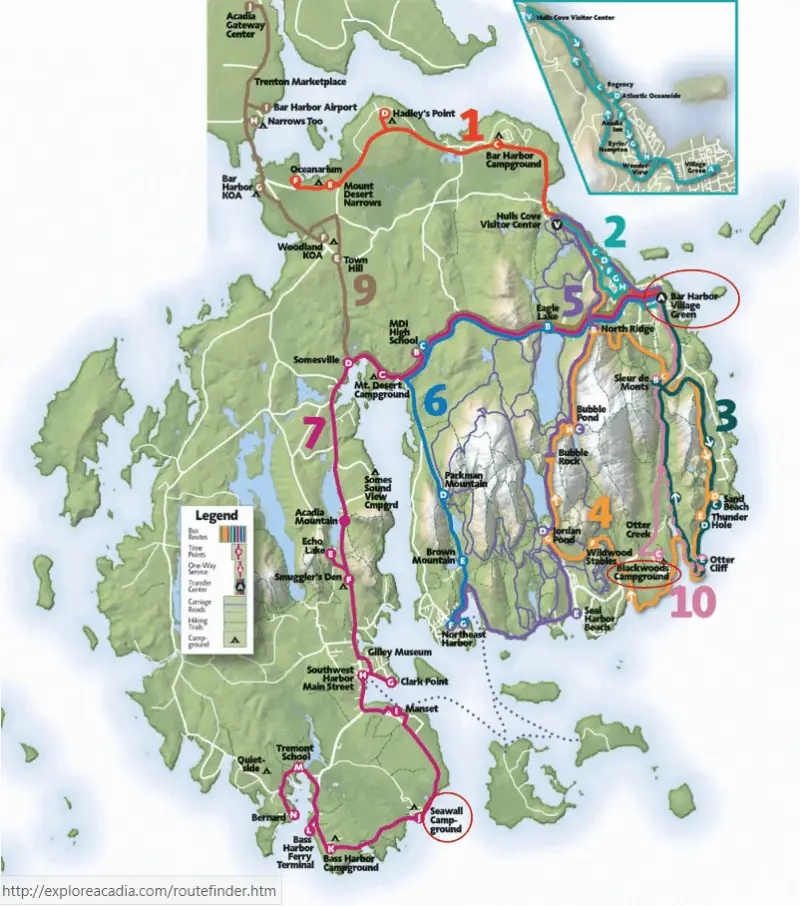 Acadia National Park Map Acadia Map Xplorer Maps Images