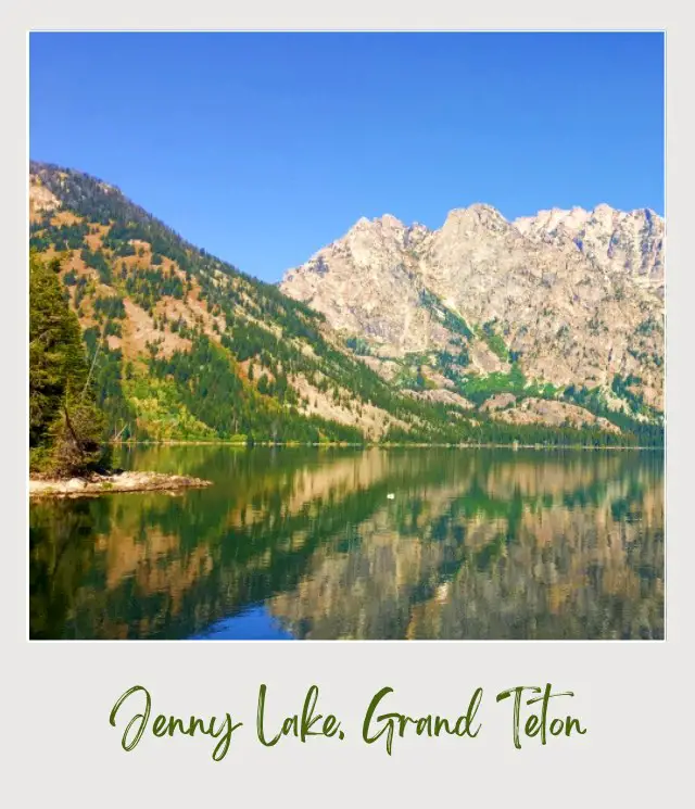 Lake surrounded by mountains in Grand Teton National Park.