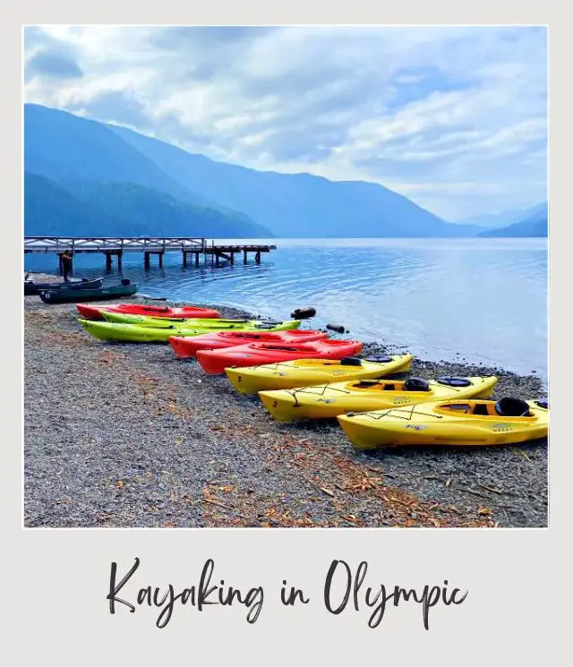 21 Best Things to Do in Olympic National Park Different color of kayaks beside the lake in Olympic National Park.