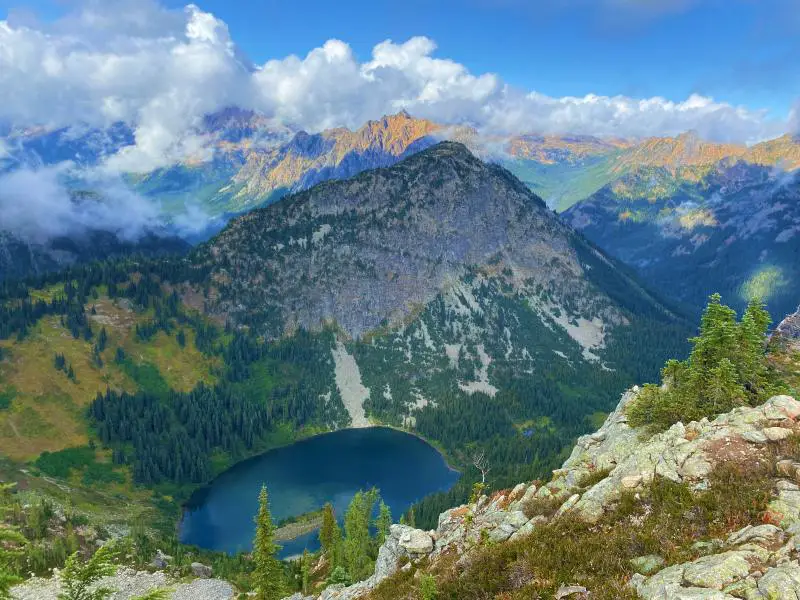 lake surrounded by mountains on Maple Loop Trail North Cascades National Park