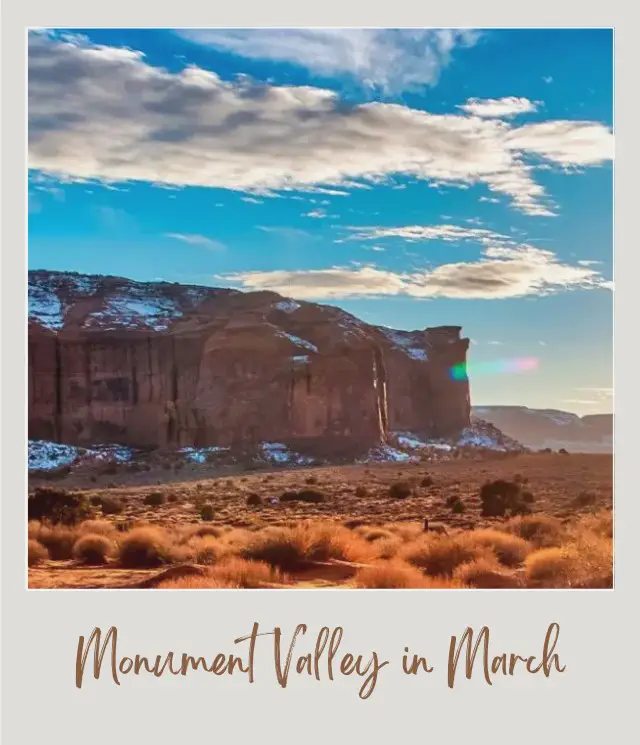 Visiting Monument Valley: What To Expect Throughout the Year View of rock mountains covered with little snow in Monument Valley.