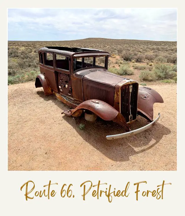 Old Car in Route 66 Petrified National Park