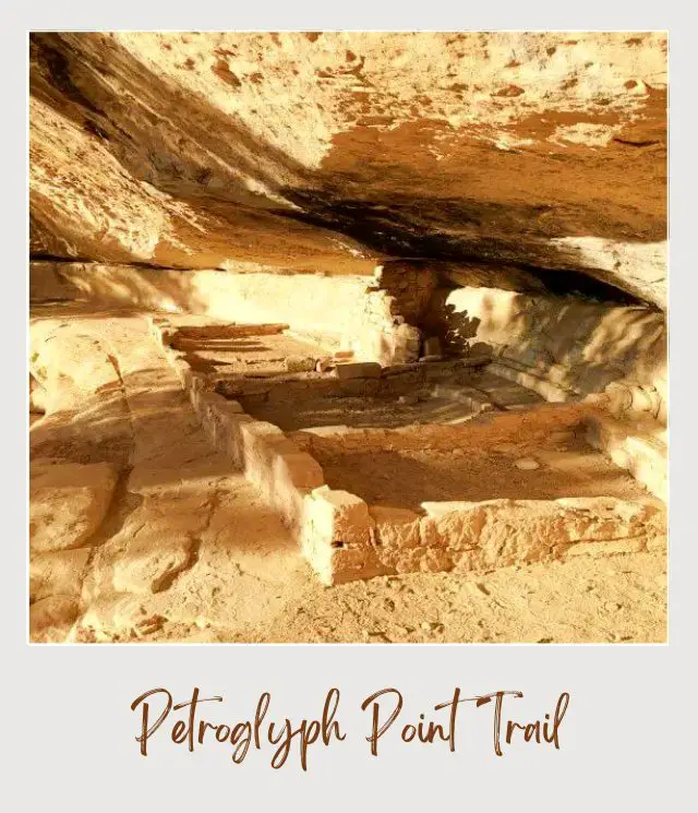 Old ruins Petroglyph Point Trail in Mesa Verde National Park