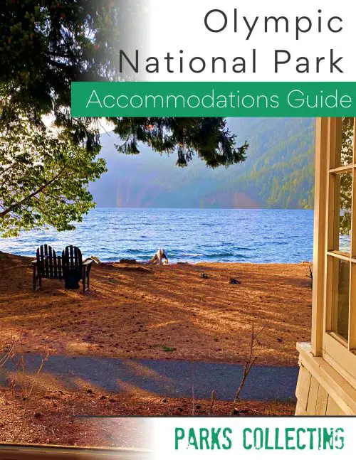Olympic Accommodations Guide cover with lake