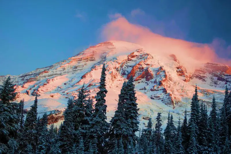 Panorama Point Trail Mount Rainer National Park winter