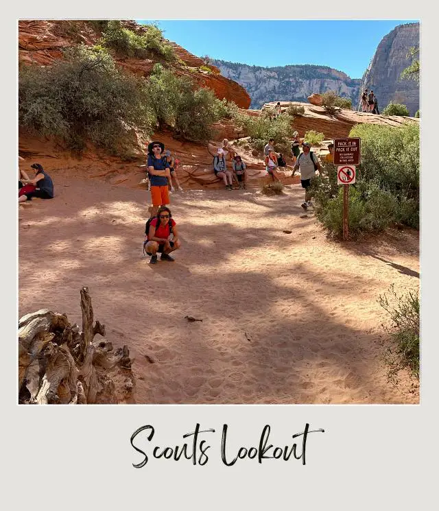 Pepple resting in Scouts Lookout in Angels Landing in Zion National Park