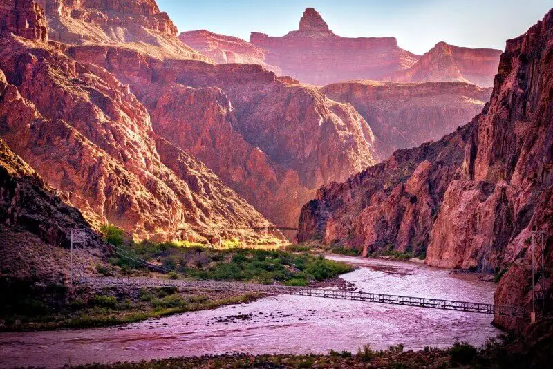 Phantom-Ranch-Colorado-River-crossing-bottom-of-Grand-Canyon
