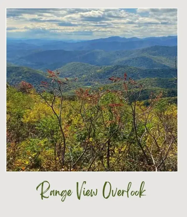 trees and hills with valley in background seen from Range View Overlook Shenandoah National Park