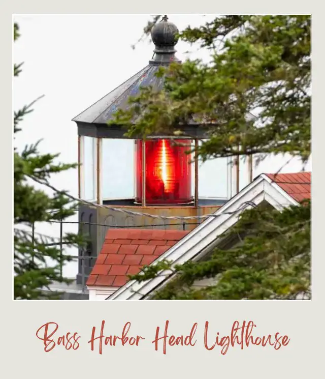 red led light in Bass Harbor Head Lighthouse in Acadia National Park