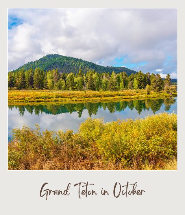 The 10 Best National Parks to Visit in October Grand Teton National Park in October with a scenic river, forested mountains, and colorful fall foliage, one of the best National Parks to Visit in October