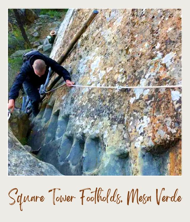 Square Tower footholds Mesa Verde National Park