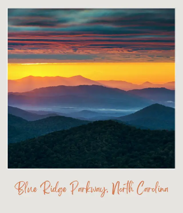 Sunrise in Blue Ridge Parkway North Carolina