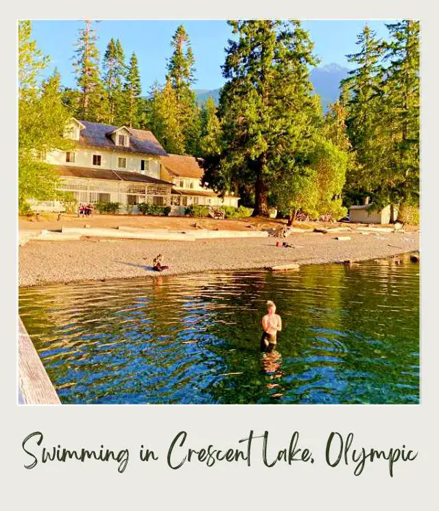 21 Best Things to Do in Olympic National Park People and lake beside are trees and a house in Olympic National Park.