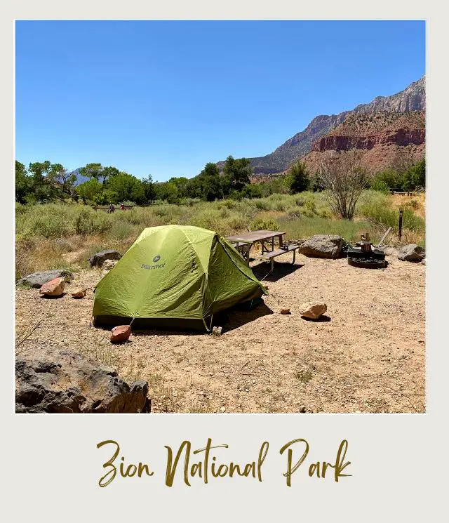 38 Tent Camping Tips for Beginners Tent installed on the ground in Zion National Park
