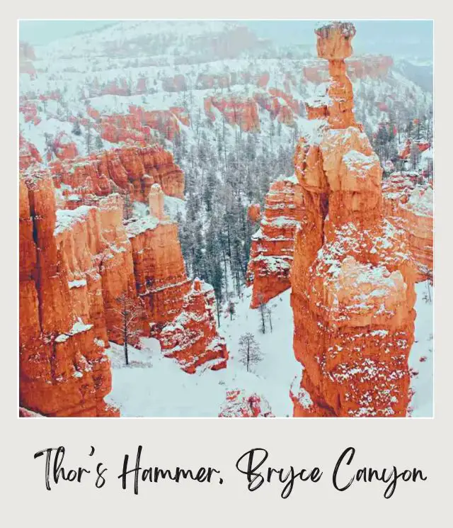 The Best Winter Hikes in the US National Parks View of Hoodoos covered with snow in Bryce Canyon National Park