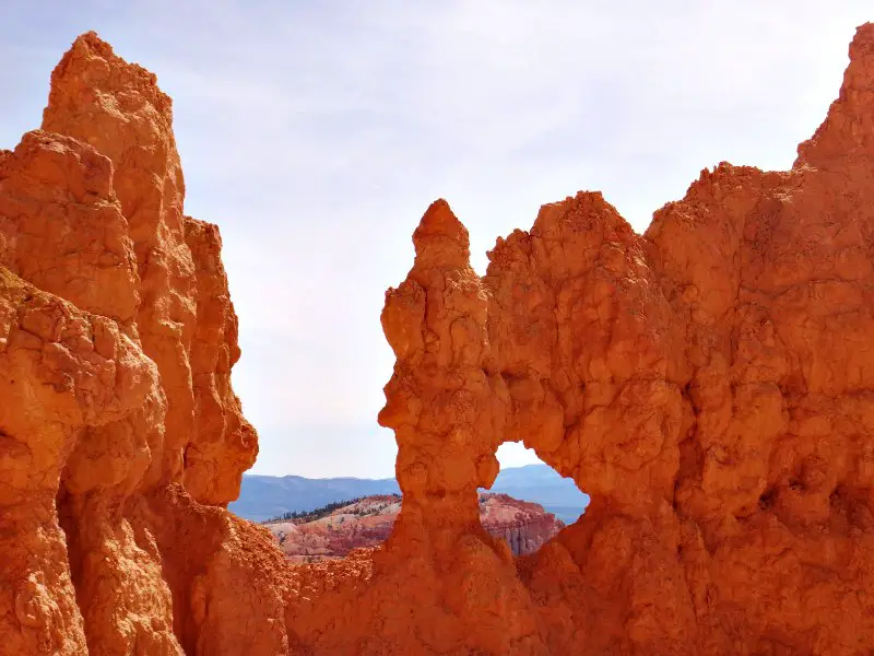 Huge red rock formations in Bryce Canyon National Park