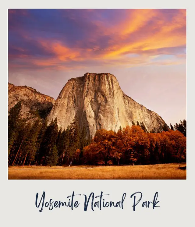 Trees and mountains Sunset Yosemite National Park