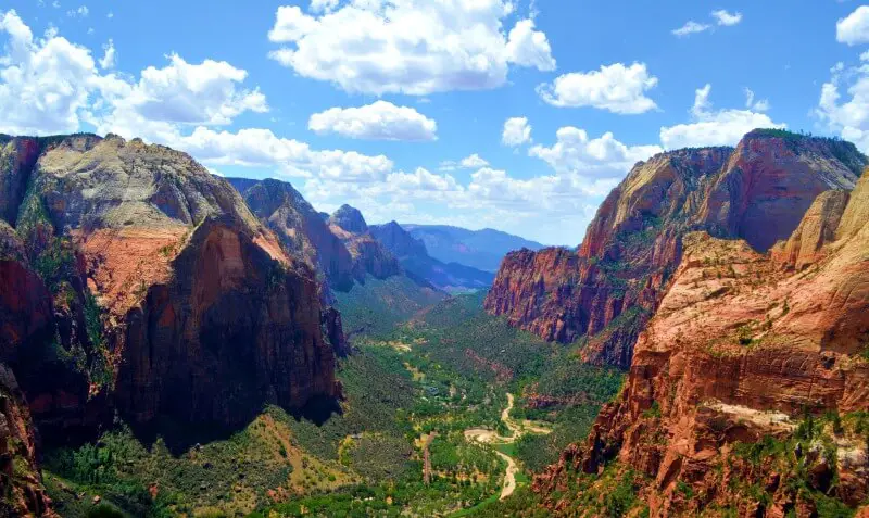 View from Angels Landing hike in zion national park