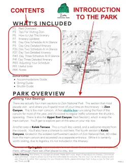 Zion itinerary page with markup