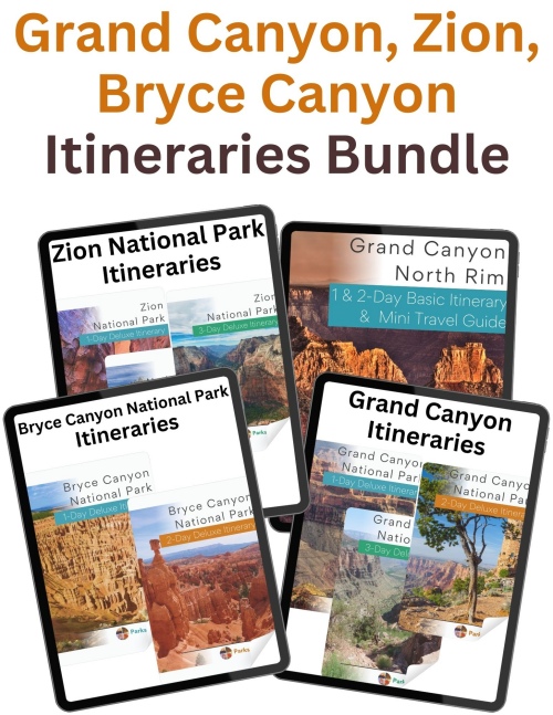 Grand Canyon (North Rim and South Rim), Zion, Bryce Canyon Itineraries Bundle Zion Bryce Grand Canyon Bundle