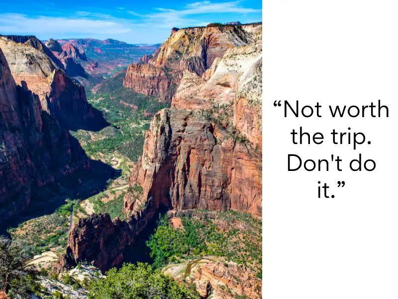 Zion National Park bad reviews 1 Not worth the trip