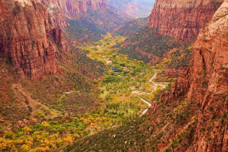 Zion national park in the fall