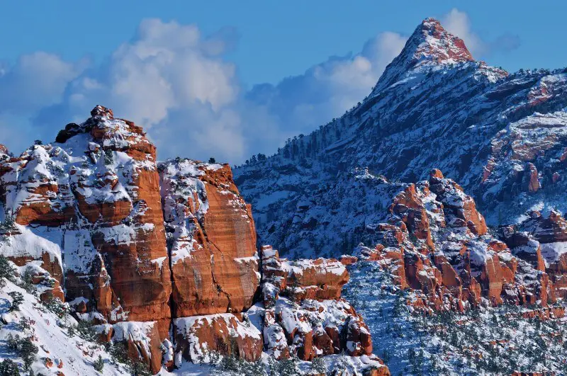 Zion national park in winter