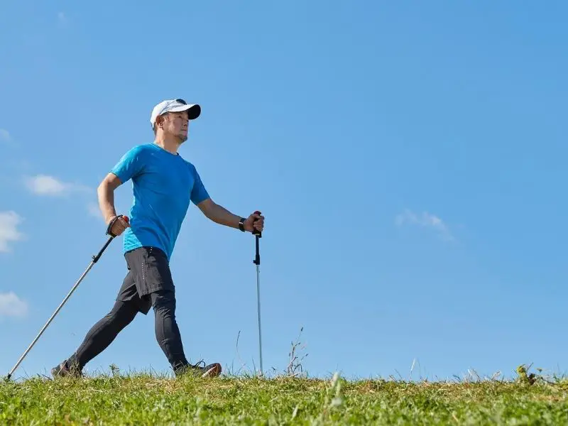 Pros and Cons of Trekking Poles: What You Need to Know man hiking flat with poles